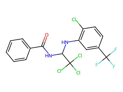 N-(2,2,2-trichloro-1-{[2-chloro-5-(trifluoromethyl)phenyl]amino}ethyl)benzamide structure