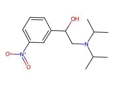 2-[Di(propan-2-yl)amino]-1-(3-nitrophenyl)ethanol structure