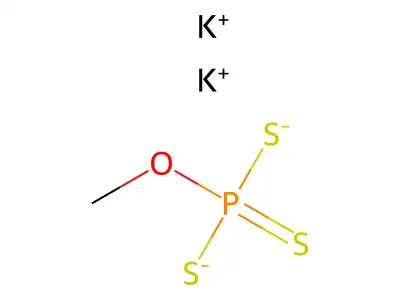 Phosphorotrithioic acid, O-methyl ester, dipotassium salt structure