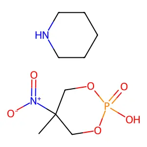 5-Methyl-5-nitro-1,3,2-dioxaphosphinan-2-ol 2-oxide-piperidine(1:1) structure