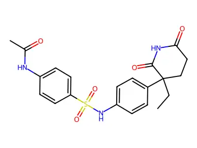 N-(4-{[4-(3-ethyl-2,6-dioxo-3-piperidyl)anilino]sulfonyl}phenyl)acetamide structure