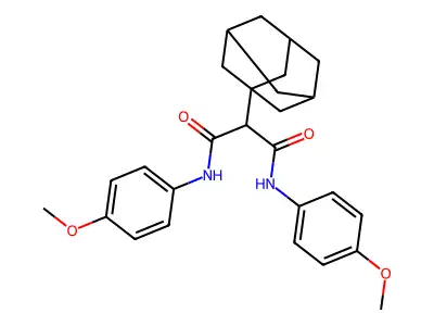 2-(1-adamantyl)-N,N'-bis(4-methoxyphenyl)propanediamide structure