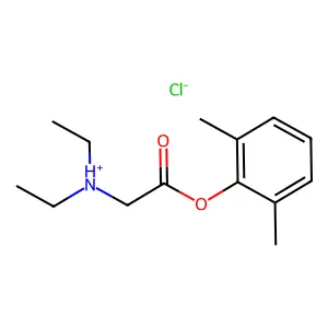 Glycine, N,N-diethyl-, 2,6-xylyl ester, hydrochloride structure