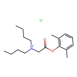 Glycine, N,N-dibutyl-, 2,6-xylyl ester, hydrochloride structure