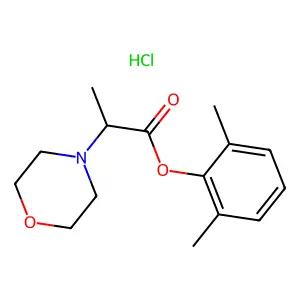 2,6-Dimethylphenyl 2-(morpholin-4-yl)propanoate--hydrogen chloride (1/1) structure
