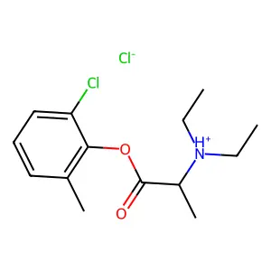 2-Chloro-6-methylphenyl N,N-diethylalaninate--hydrogen chloride (1/1) structure