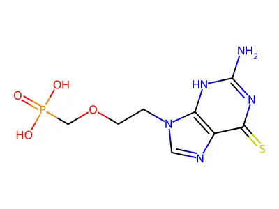 Phosphonic acid, ((2-(2-amino-1,6-dihydro-6-thioxo-9H-purin-9-yl)ethoxy)methyl)- structure