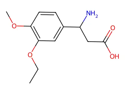 3-Amino-3-(3-ethoxy-4-methoxyphenyl)propanoic acid structure