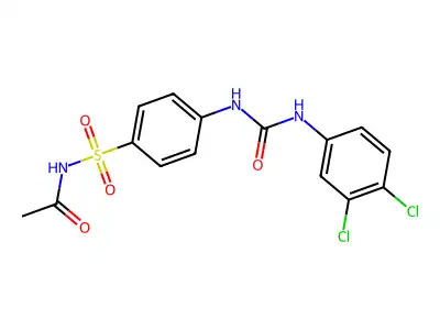 N-[4-[(3,4-dichlorophenyl)carbamoylamino]phenyl]sulfonylacetamide structure
