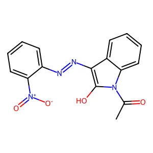1-Acetyl-1H-indole-2,3-dione 3-((2-(hydroxy(oxido)amino)phenyl)hydrazone) structure