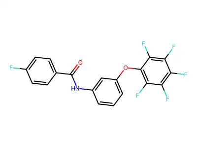 N1-[3-(2,3,4,5,6-pentafluorophenoxy)phenyl]-4-fluorobenzamide structure