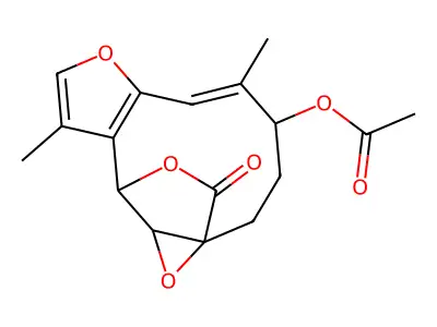 (1aS,4R,5Z,10S,10aS)-4-Acetoxy-3,4,10,10a-tetrahydro-5,9-dimethyl-2H-10,1a-(epoxymethano)oxireno[4,5]cyclodeca[1,2-b]furan-12-one structure