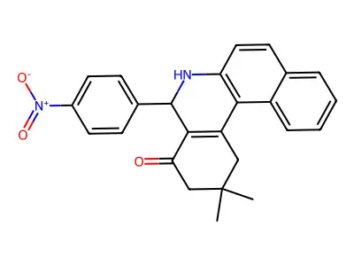 2,2-dimethyl-5-(4-nitrophenyl)-2,3,5,6-tetrahydrobenzo[a]phenanthridin-4(1H)-one structure