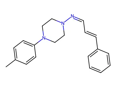 4-(4-methylphenyl)-N-[(1Z,2E)-3-phenylprop-2-en-1-ylidene]piperazin-1-amine structure