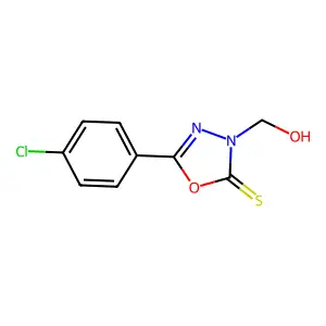5-(4-chlorophenyl)-3-(hydroxymethyl)-1,3,4-oxadiazole-2(3H)-thione structure
