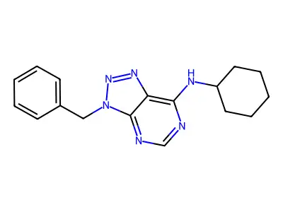 (3-Benzyl-3H-[1,2,3]triazolo[4,5-d]pyrimidin-7-yl)-cyclohexyl-amine structure