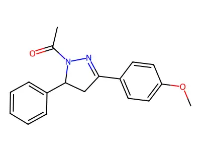 1-[5-(4-Methoxyphenyl)-3-phenyl-3,4-dihydropyrazol-2-yl]ethanone structure