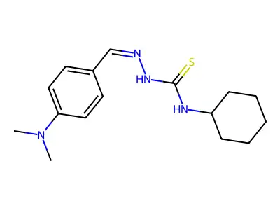 1-Cyclohexyl-3-[[4-(dimethylamino)phenyl]methylideneamino]thiourea structure