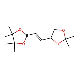 2-[(E)-2-[(4S)-2,2-dimethyl-1,3-dioxolan-4-yl]ethenyl]-4,4,5,5-tetramethyl-1,3,2-dioxaborolane structure