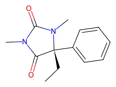 5-Ethyl-1,3-dimethyl-5-phenylimidazolidine-2,4-dione structure