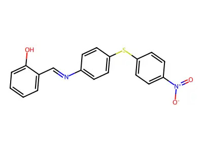 Phenol, 2-[[[4-[(4-nitrophenyl)thio]phenyl]imino]methyl]- structure
