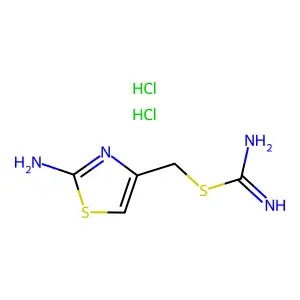 (2-Amino-1,3-thiazol-4-YL)methyl imidothiocarbamate dihydrochloride structure