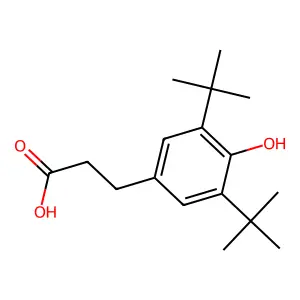 3,5-二叔丁基-4-羟基苯丙酸 structure
