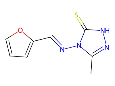 4-[(2-Furanylmethylene)amino]-2,4-dihydro-5-methyl-3H-1,2,4-triazole-3-thione structure