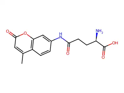 (2R)-2-amino-5-[(4-methyl-2-oxochromen-7-yl)amino]-5-oxopentanoic acid structure