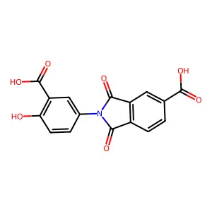 2-(3-carboxy-4-hydroxyphenyl)-1,3-dioxoisoindoline-5-carboxylic acid structure