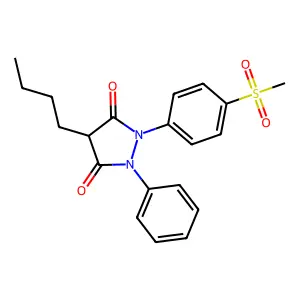 3,5-Pyrazolidinedione, 4-butyl-1-(p-(methylsulfonyl)phenyl)-2-phenyl- structure