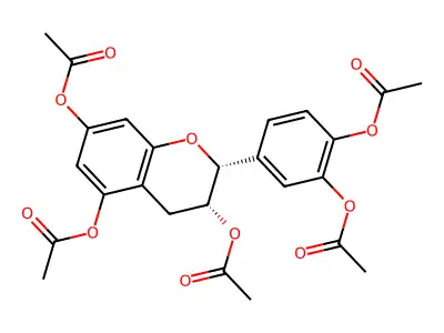 2-(3,4-Bis(acetoxy)phenyl)-3,4-dihydro-2H-1-benzopyran-3,5,7-triyltriacetate structure