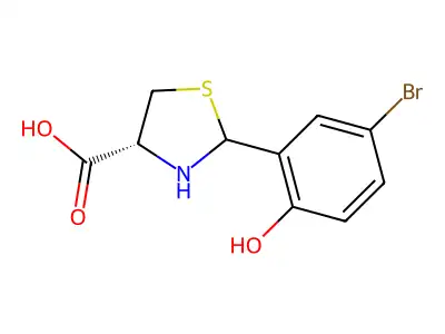 2-(5-Bromo-2-hydroxyphenyl)-1,3-thiazolidine-4-carboxylic acid structure