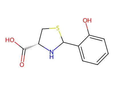 2-(2-Hydroxyphenyl)-1,3-thiazolidine-4-carboxylic acid structure