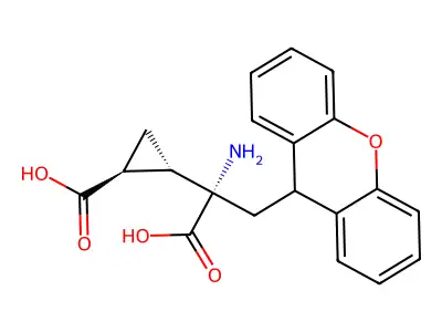 2-[1-Amino-1-carboxy-2-(9H-xanthen-9-YL)ethyl]cyclopropane-1-carboxylic acid structure