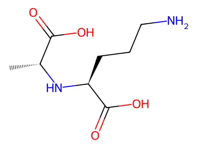 5-Amino-2-[(1-carboxyethyl)amino]pentanoic acid structure