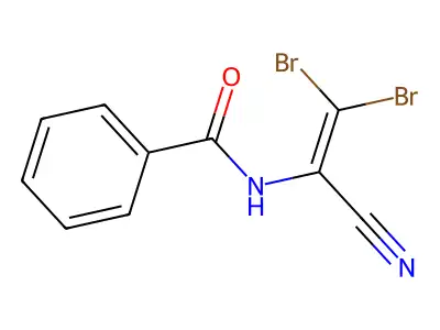 N-(2,2-dibromo-1-cyanovinyl)benzamide structure