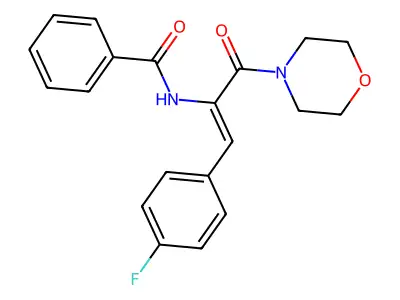 N-[1-(4-Fluorophenyl)-3-(morpholin-4-yl)-3-oxoprop-1-en-2-yl]benzamide structure