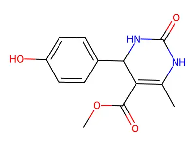 methyl 4-(4-hydroxyphenyl)-6-methyl-2-oxo-1,2,3,4-tetrahydropyrimidine-5-carboxylate structure