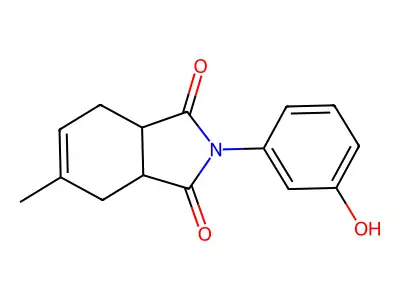 2-(3-Hydroxyphenyl)-5-methyl-3a,4,7,7a-tetrahydroisoindole-1,3-dione structure