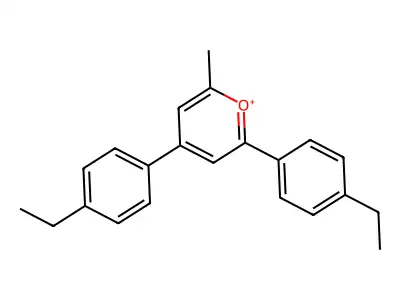 2,4-Bis(4-ethylphenyl)-6-methylpyrylium structure