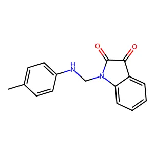 1-{[(4-methylphenyl)amino]methyl}-2,3-dihydro-1H-indole-2,3-dione structure