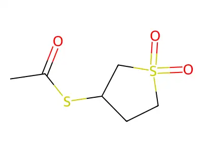 S-(Tetrahydro-1,1-dioxido-3-thienyl) ethanethioate structure