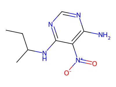 N4-(sec-butyl)-5-nitropyrimidine-4,6-diamine structure