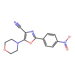5-Morpholin-4-yl-2-(4-nitrophenyl)-1,3-oxazole-4-carbonitrile structure