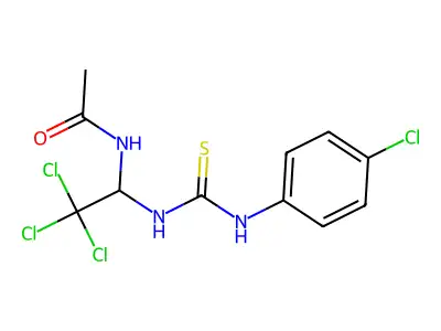 N-[2,2,2-trichloro-1-[(4-chlorophenyl)carbamothioylamino]ethyl]acetamide structure