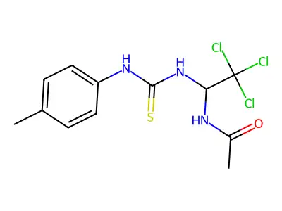 N-[2,2,2-trichloro-1-[(4-methylphenyl)carbamothioylamino]ethyl]acetamide structure