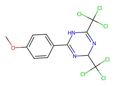 2-(4-Methoxyphenyl)-4,6-bis(trichloromethyl)-1,4-dihydro-1,3,5-triazine structure