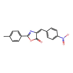 (4E)-2-(4-methylphenyl)-4-(4-nitrobenzylidene)-1,3-oxazol-5(4H)-one structure