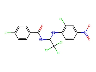4-chloro-N-(2,2,2-trichloro-1-{2-chloro-4-nitroanilino}ethyl)benzamide structure